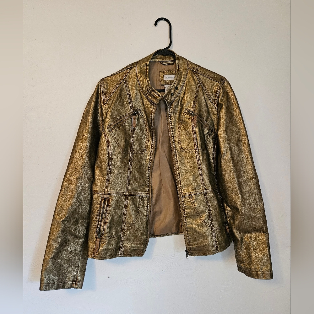 Gold faux leather jacket, XL (women's) ,Maurice's
